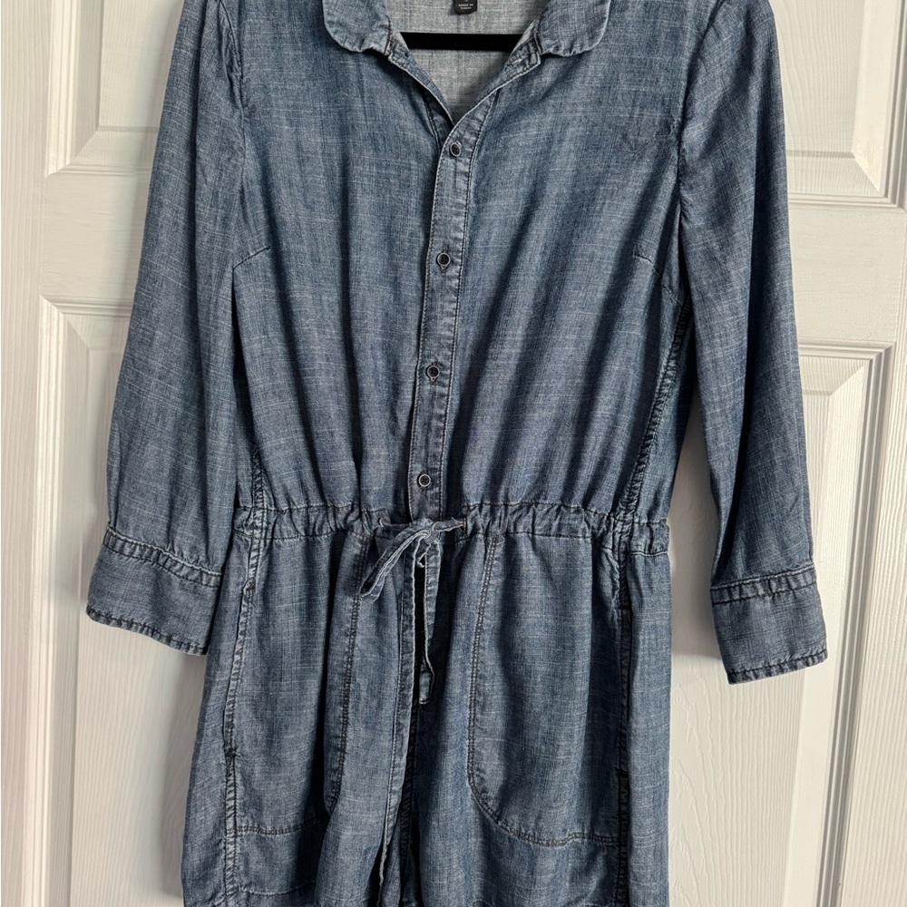 Denim Button-Up Romper - Picture 5 of 5